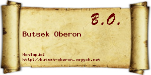 Butsek Oberon névjegykártya